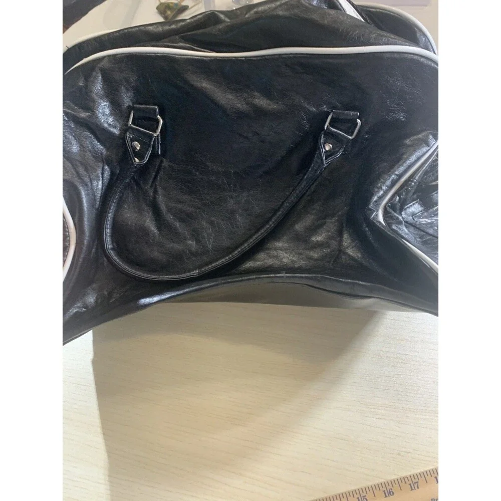 Satchels new york Waste Management Black & White Logo Duffle Bag
